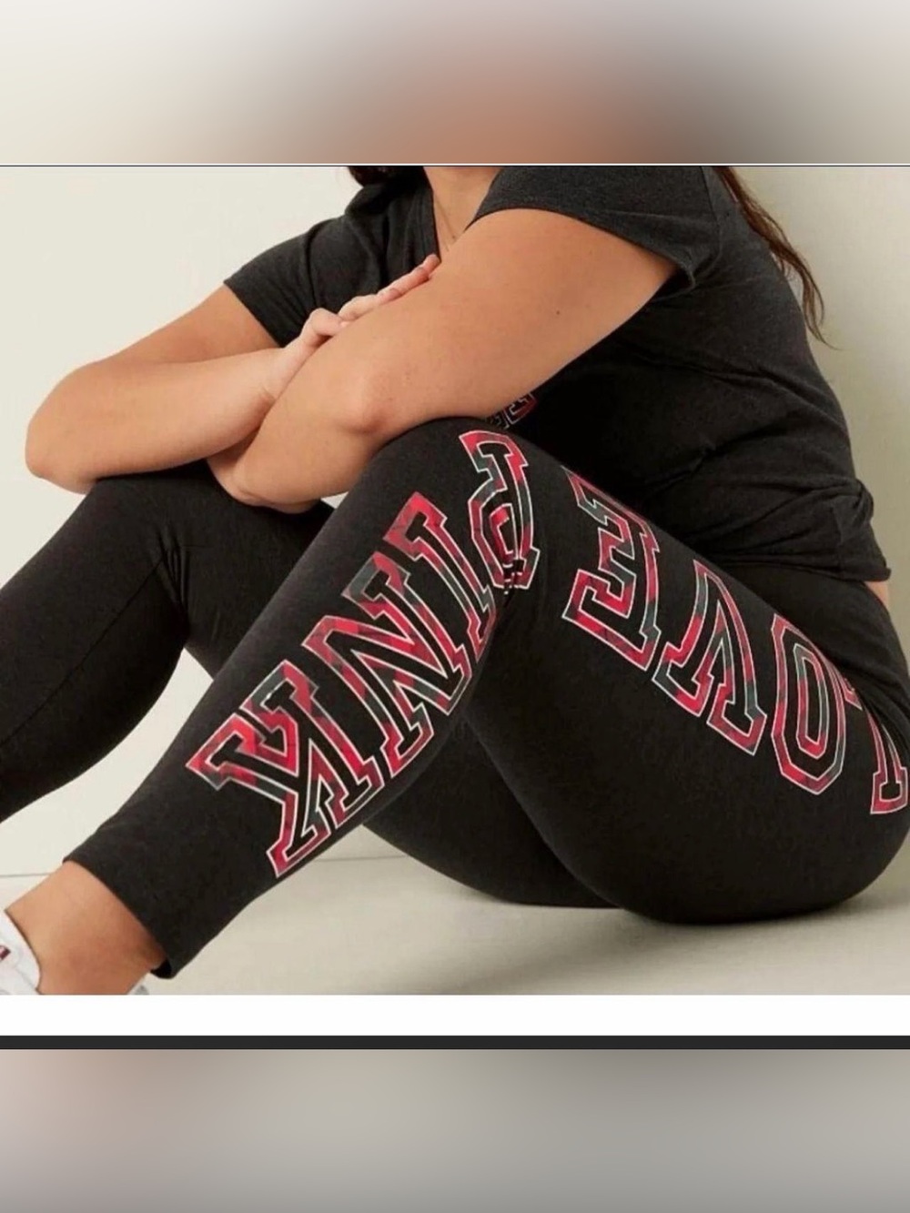 NWT Victoria’s Secret VS PINK High Waisted Plaid Logo Cotton Skinny Leggings L